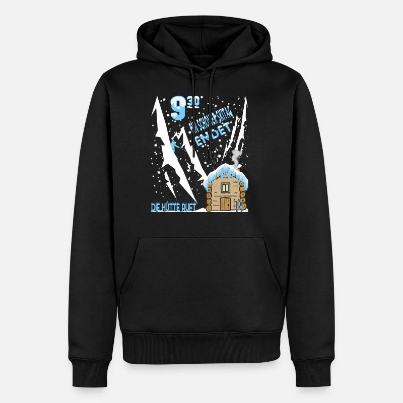 Une journée de ski est à la fin de la cabane - Sweat à capuche Premium bio Homme - noir