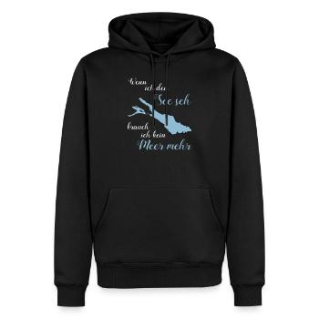 Wenn ich den See seh brauch ich kein Meer mehr! - Männer Premium Bio Hoodie - Schwarz - Vorne - Nico (187cm)