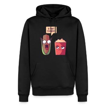 Popcorn - Sweat à capuche Premium bio Homme - noir - Devant - Nico (187cm)