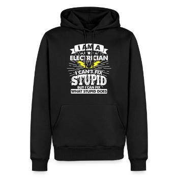 Electrician Electrician Electrician Electric Electricity - Men’s Premium Organic Hoodie - black - Front - Nico (187cm)