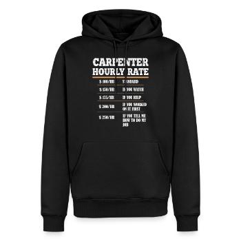 Charpentier charpentier charpentier artisan cadeau - Sweat à capuche Premium bio Homme - noir - Devant - Nico (187cm)