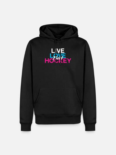 Hockey sur gazon hockey sur gazon hockey sur glace intérieur - Sweat à capuche Premium bio Homme - noir