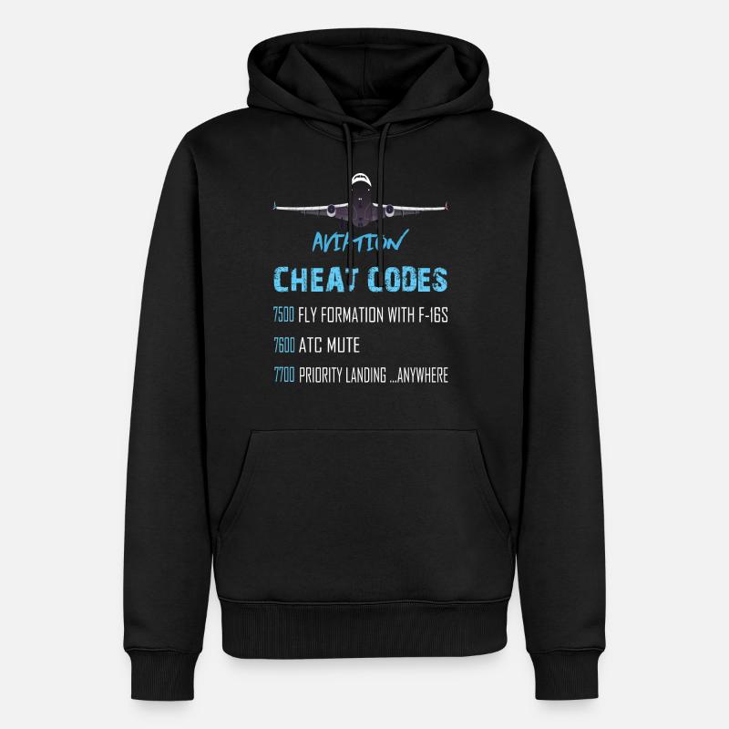 Aviation Cheat Codes - Männer Premium Bio Hoodie - Schwarz