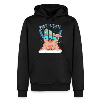 pistensau - Sweat à capuche Premium bio Homme - noir - Devant - Nico (187cm)