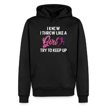 Speerwurf Speerwerfen Speerwerfer Javelin Throwing - Männer Premium Bio Hoodie - Schwarz - Vorne - Nico (187cm)