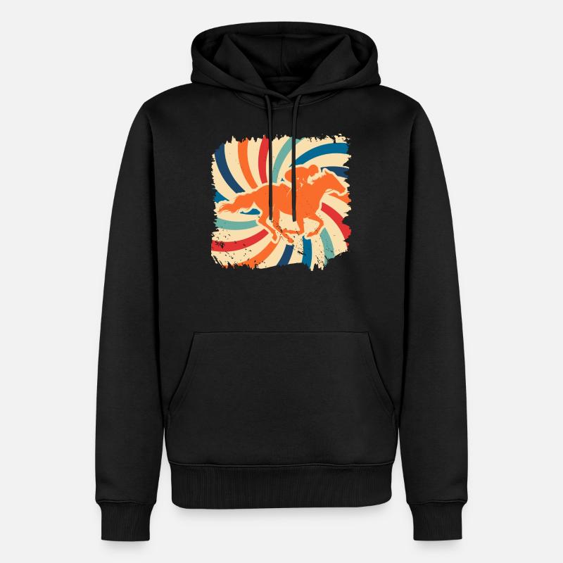 Pferde - Männer Premium Bio Hoodie - Schwarz