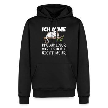 Katze Relaxen Chillen Pause Schlafen - Männer Premium Bio Hoodie - Schwarz - Vorne - Nico (187cm)