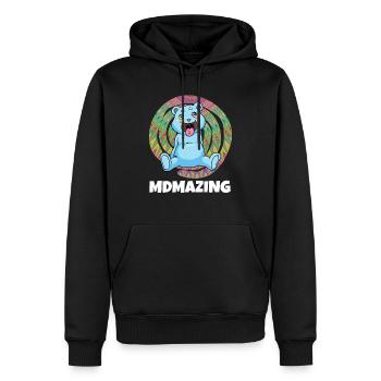 MDMA - Sweat à capuche Premium bio Homme - noir - Devant - Nico (187cm)