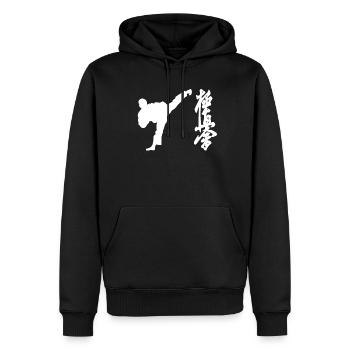 Karate Kyokushinkai Symbol Fans Training Dojo - Männer Premium Bio Hoodie - Schwarz - Vorne - Nico (187cm)
