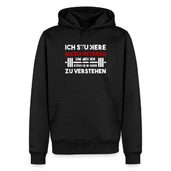 Maschinenbau Studium Ingenieur Sprüche Geschenk - Männer Premium Bio Hoodie - Schwarz - Vorne - Nico (187cm)