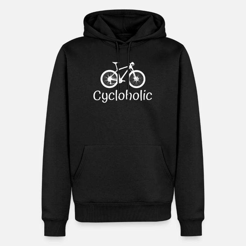 vélo cycloholique vélo - Sweat à capuche Premium bio Homme - noir