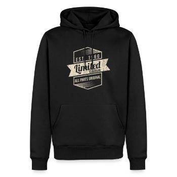 1960 shirt, 60 Geburtstag, Jahrgang 1960, Geschenk - Männer Premium Bio Hoodie - Schwarz - Vorne - Nico (187cm)