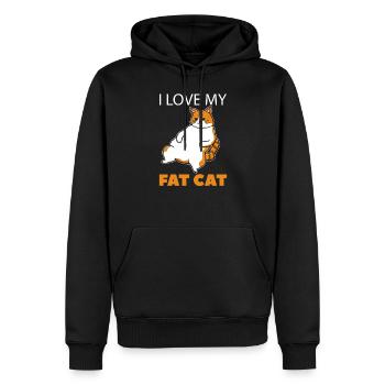 Dicke Katze Katzenliebhaber - Männer Premium Bio Hoodie - Schwarz - Vorne - Nico (187cm)