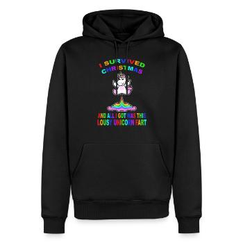 Furzendes Einhorn Mittelfinger Einhorn Xmas - Männer Premium Bio Hoodie - Schwarz - Vorne - Nico (187cm)