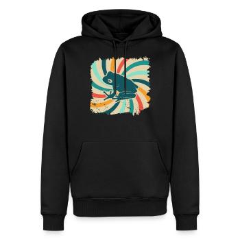 grenouille - Sweat à capuche Premium bio Homme - noir - Devant - Nico (187cm)