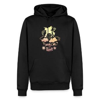 Einhorn, Einhörner, Ich liebe Einhörner, Geschenk - Männer Premium Bio Hoodie - Schwarz - Vorne - Nico (187cm)