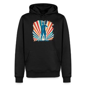 Sports nautiques sup surf paddle paddle - Sweat à capuche Premium bio Homme - noir - Devant - Nico (187cm)