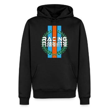 Gulf Racing, couronne de laurier - Sweat à capuche Premium bio Homme - noir - Devant - Nico (187cm)