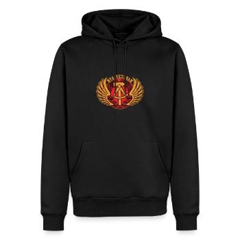 DDR NVA Veteran Nationale Volksarmee Geschenk - Männer Premium Bio Hoodie - Schwarz - Vorne - Nico (187cm)