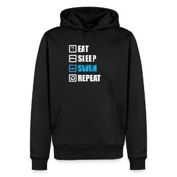 Natation nageur natation sport natation natation - Sweat à capuche Premium bio Homme - noir - Devant - Nico (187cm)