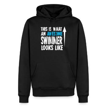 Natation nageur natation sport natation natation - Sweat à capuche Premium bio Homme - noir - Devant - Nico (187cm)