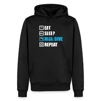 Turmspringen Kunstspringen Wasserspringen Geschenk - Männer Premium Bio Hoodie - Schwarz - Vorne - Nico (187cm)