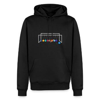 Newton Planet Pendel - Männer Premium Bio Hoodie - Schwarz - Vorne - Nico (187cm)