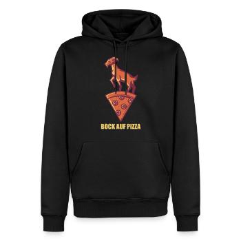 Go for pizza - Men’s Premium Organic Hoodie - black - Front - Nico (187cm)