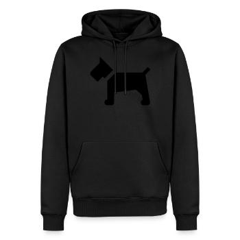 Chien - Sweat à capuche Premium bio Homme - noir - Devant - Nico (187cm)