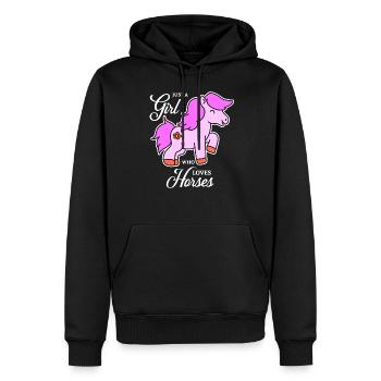 Conception de cheval pour les filles - Sweat à capuche Premium bio Homme - noir - Devant - Nico (187cm)