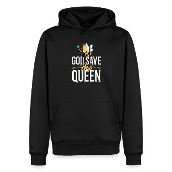 Dieu sauve la reine des abeilles - Sweat à capuche Premium bio Homme - noir - Devant - Nico (187cm)