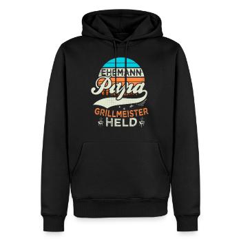 Ehemann Papa Grillmeister Held Vatertag Geschenk - Männer Premium Bio Hoodie - Schwarz - Vorne - Nico (187cm)