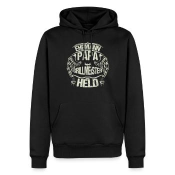 Ehemann Papa Grillmeister Held Vatertag Geschenk - Männer Premium Bio Hoodie - Schwarz - Vorne - Nico (187cm)