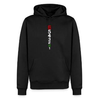 Motorrad Gangschaltung 1N23456 Herzschlag EKG Puls - Männer Premium Bio Hoodie - Schwarz - Vorne - Nico (187cm)