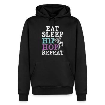 Eat Sleep Hip Hop Repeat - Männer Premium Bio Hoodie - Schwarz - Vorne - Nico (187cm)