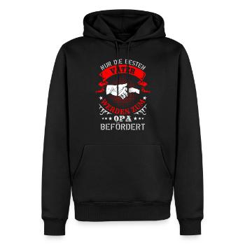 Die besten Väter werden zum Opa befördert - Männer Premium Bio Hoodie - Schwarz - Vorne - Nico (187cm)