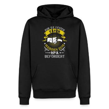 Die besten Väter werden zum Opa befördert - Männer Premium Bio Hoodie - Schwarz - Vorne - Nico (187cm)