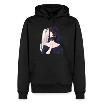 Gesugao Yandere Ecchi Otaku Waifu Anime - Sweat à capuche Premium bio Homme - noir - Devant - Nico (187cm)