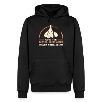 Knoblauchzehe Soziale Distanzierung, Vampire - Männer Premium Bio Hoodie - Schwarz - Vorne - Nico (187cm)