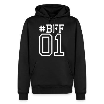 Nummer 01 1 BFF Beste Freunde Freundin - Männer Premium Bio Hoodie - Schwarz - Vorne - Nico (187cm)