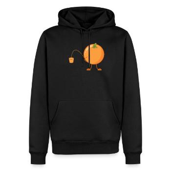 Orange pinkeln pissen lustig Obst Orangensaft Saft - Männer Premium Bio Hoodie - Schwarz - Vorne - Nico (187cm)