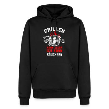 Grillen Kann Jeder Ich Kann Räuchern Grill Meister - Männer Premium Bio Hoodie - Schwarz - Vorne - Nico (187cm)