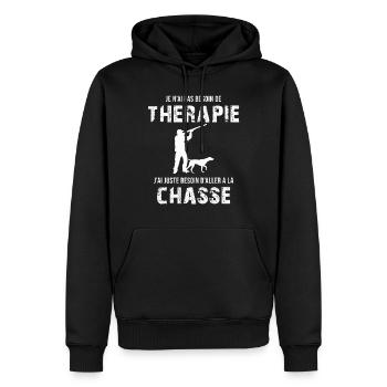 je n'ai pas besoin de thérapie j'ai juste besoin - Sweat à capuche Premium bio Homme - noir - Devant - Nico (187cm)