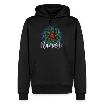 Hatha Yoga Vidya Namaste Bikram Chakra Asanas - Sweat à capuche Premium bio Homme - noir - Devant - Nico (187cm)