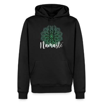 Hatha Yoga Vidya Namaste Bikram Chakra Asanas - Sweat à capuche Premium bio Homme - noir - Devant - Nico (187cm)