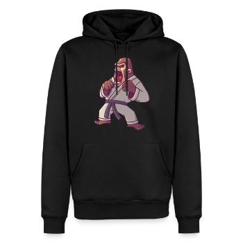 Judo Gorilla, jiu jitsu karate kampfsport - Männer Premium Bio Hoodie - Schwarz - Vorne - Nico (187cm)