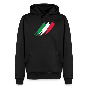 DRAPEAU ITALIE - Sweat à capuche Premium bio Homme - noir - Devant - Nico (187cm)