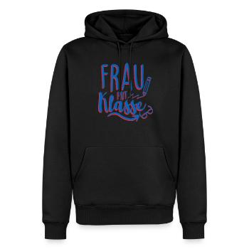 Frau mit Klasse Lustiger Lehrerin Spruch - Männer Premium Bio Hoodie - Schwarz - Vorne - Nico (187cm)