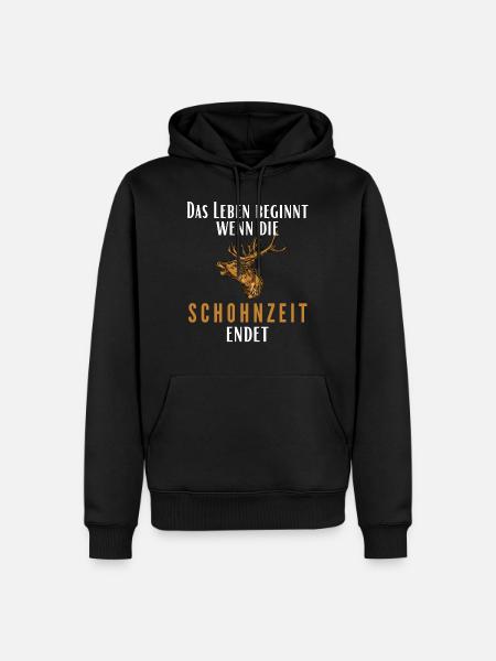 Jäger Rotwild Treibjagd Geschenk - Männer Premium Bio Hoodie - Schwarz