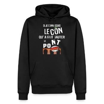 réplique de film drôle et humour militaire - Sweat à capuche Premium bio Homme - noir - Devant - Nico (187cm)